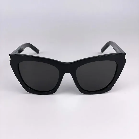 Saint Laurent  SL214 KATE 001 BRAND NEW Sunglasses  Black Cat Eye Women Saint Laurent Kate SL214 Cat Eye Sunglasses in Black  main image 2